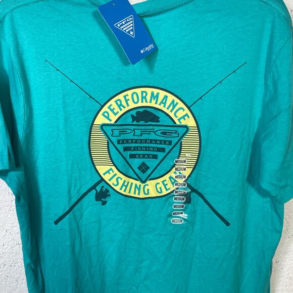 Columbia men's Oro Short Sleeve Graphic T-Shirt - Bright Aqua medium - Picture 2 of 4
